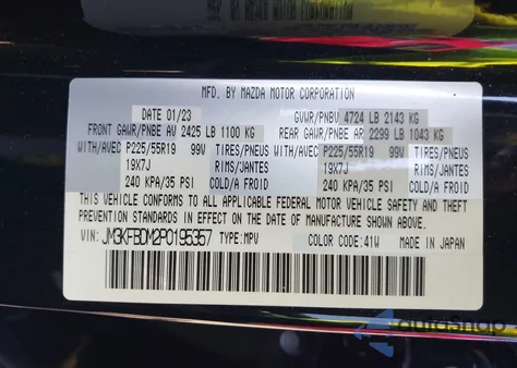 2023 Mazda Cx-5 2.5 S Premium z USA, uszkodzony, nr VIN JM3KFBDM2P0195357